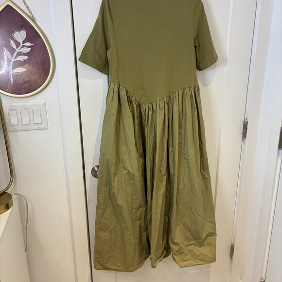 COS Oversized Asymmetric-waist Dress in Olive Sz Small - Picture 4 of 10